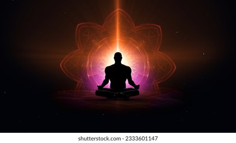 3D illustration yoga lotus posture meditation - Powered by Shutterstock