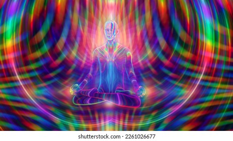 3d illustration of a yogi meditating in a mysterious space - Powered by Shutterstock