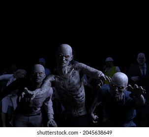 3d Illustration Of A Zombie Horde