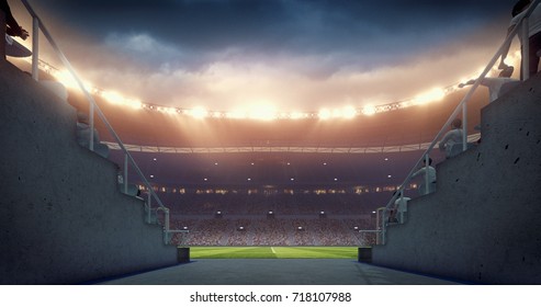 3d Illustration3d Rendering Sport Stadium Background Stock Illustration ...