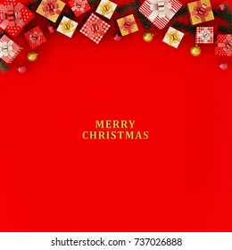 3d illustration,3d rendering,copy space or work space for your text in birthday party and Christmas party concept with present box