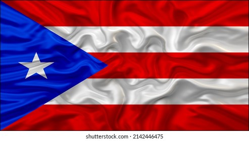 3d Illustration3d Wavy Effect Puerto Rico Stock Illustration 2142446475 