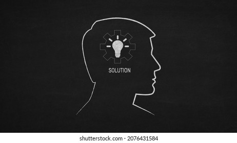 3d Illustration,male Silhouette,question Mark And Ideas Concept