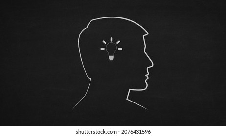 3d Illustration,male Silhouette,question Mark And Ideas Concept