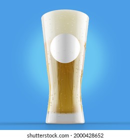 3d Illustration.Realistic Beer Cup Mockup Design