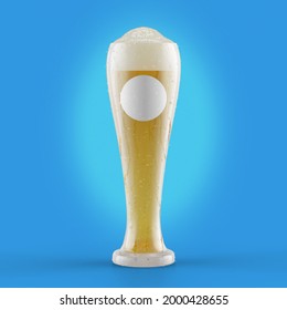 3d Illustration.Realistic Beer Cup Mockup Design