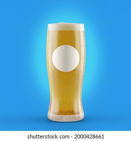 3d Illustration.Realistic Beer Cup Mockup Design