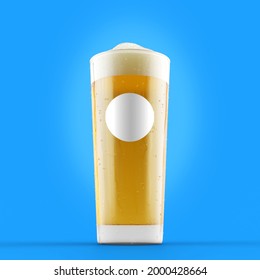 3d Illustration.Realistic Beer Cup Mockup Design