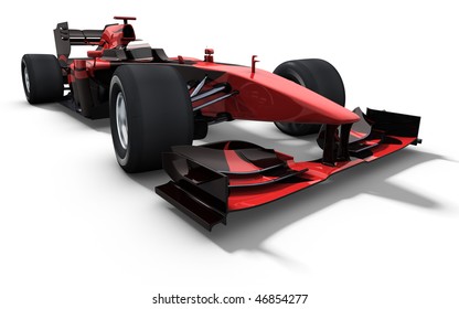 3d illustration/rendering of a red and black race car isolated on white - my own car design
