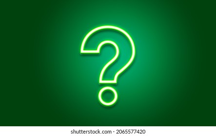 3d Illustrations Neon Light And Question