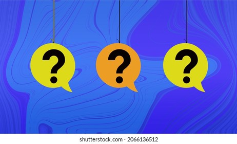 3d illustrations  and Question marks concept