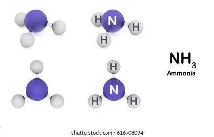 3d Illustrator Molecule Ammonia Nh3 Isolated Stock Illustration ...