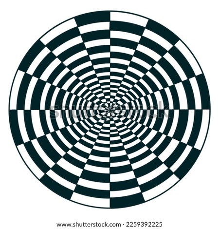3D illustrious psychedelic circle optical illusion. Hypnotic surreal on abstract background.