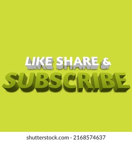 3d ilustration, 3d rendering like share and subscribe