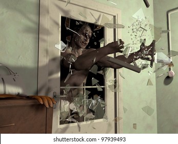 3d  the image attack of the zombie