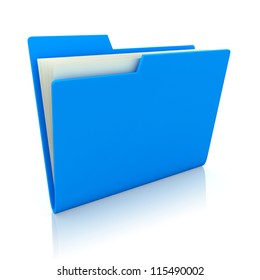 3d Image Of Blue File Folder