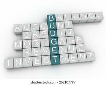 3d image BUDGET  issues concept word cloud background