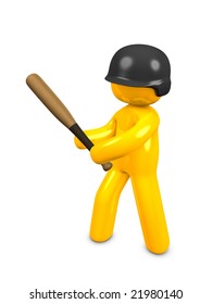 3d image, conceptual baseball player, batter