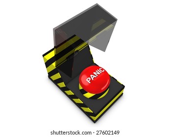 3d image, conceptual panic button