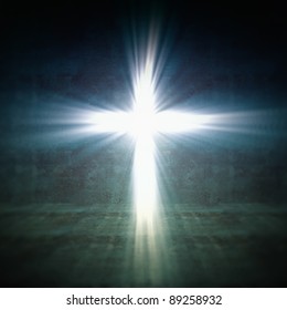 3d Image Of Cross Of Light