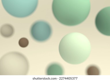 3D Image of Delicate Ball Background - Pastel Sphere with DOF Effect - Light Elegant Graphic Design Backdrop
