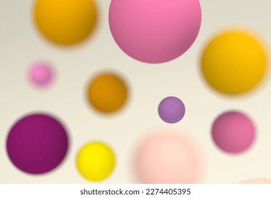 3D Image of Delicate Ball Background - Pastel Sphere with DOF Effect - Light Elegant Graphic Design Backdrop
