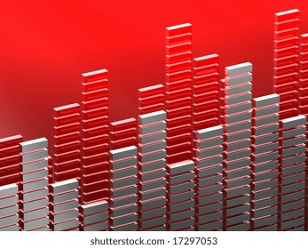 3d image of diagram bar suitable for music or finance