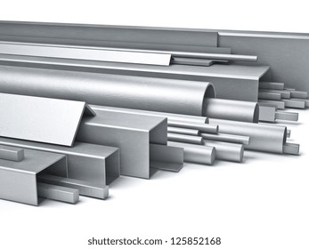 3d Image Of Different Kind Of Metal Tubes