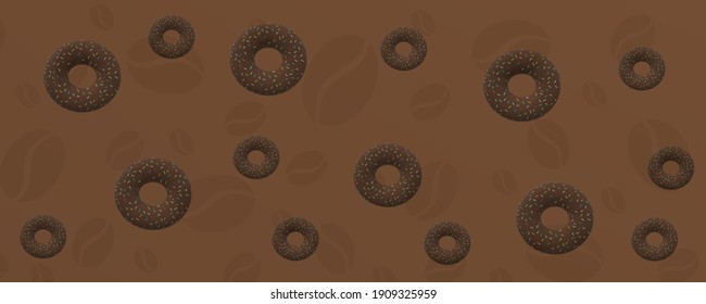 3d image donut in colored glaze on a dark background. Food. National donut day. Donut day