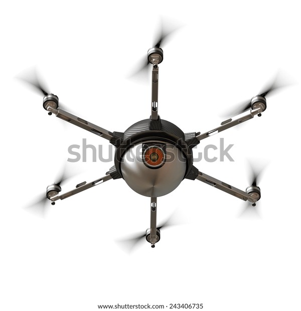 3d Image Futuristic Spy Camera Drone Stock Illustration