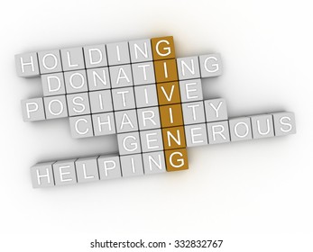3d image Give word cloud concept