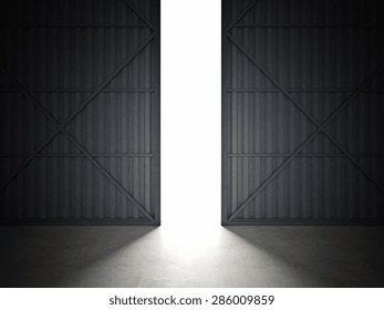 3d Image Of Huge Hangar Doors