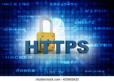 3d Image Hypertext Transfer Protocol Secure Stock Illustration 433603633