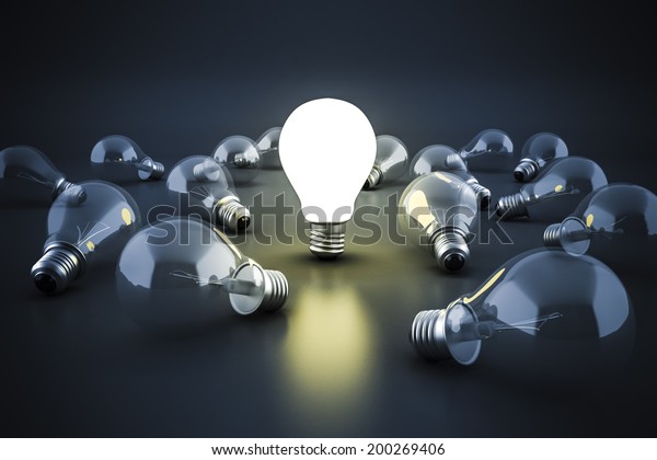 3d Image Light Bulb Creativity Concept Stock Illustration 200269406