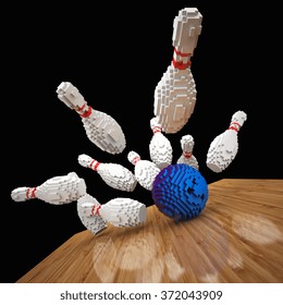 3d image of low poly bowling