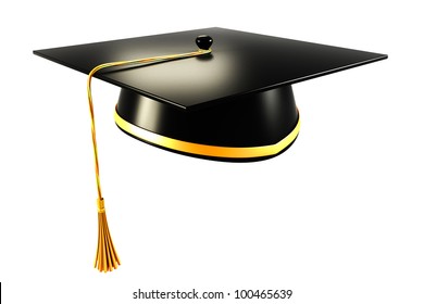 3d Image Of Mortar Board Against White Background