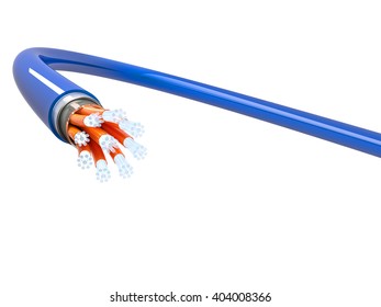 3d Image Of Optical Fiber Cable