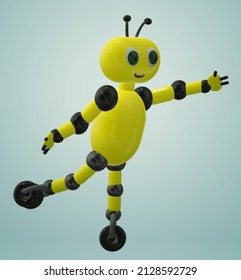 3d image robot happy bee