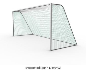 3d image of a soccer goal.