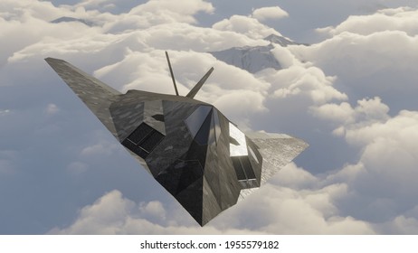 3d image of a stealth plane