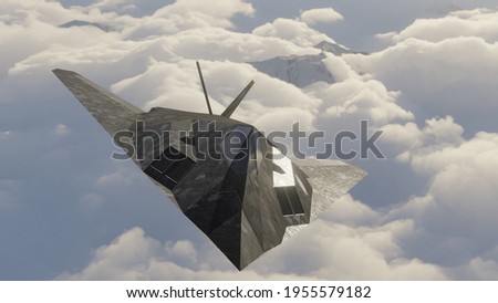 3d image of a stealth plane