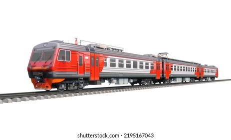 3D image of Train isolated on the white background. 3d rendering. 