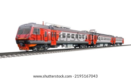 3D image of Train isolated on the white background. 3d rendering. 