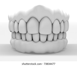 3d image of white teeth isolated on white - Powered by Shutterstock