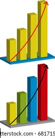 3d Increase Charts Stock Illustration 681715678 | Shutterstock