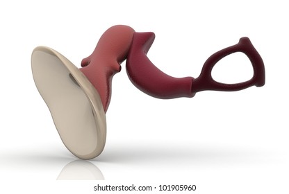 3d Inner Ear. Malleus, Incus, Stapeson A White Background