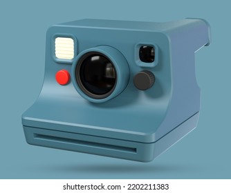 3d Instant Camera Color Icon. Three Dimensional Render Illustration.