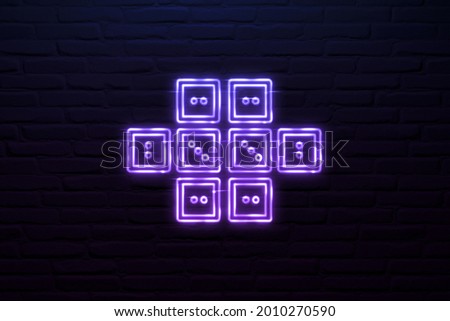 3d Integration Platform icon neon style