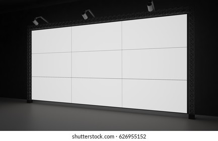 3D Interior Backdrop Stage Event Led Tv Light Day Staging Render Illustration