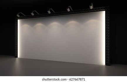 3D Interior Backdrop Stage Event Led Tv Light Day Staging Render Illustration